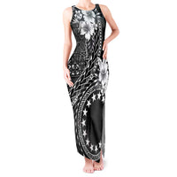 Kia Orana Cook Islands Tank Maxi Dress Tiare and Stars LT7 Women Black - Polynesian Pride