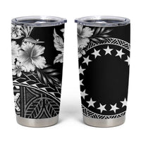 Kia Orana Cook Islands Tumbler Cup Tiare & Stars LT7 Black - Polynesian Pride