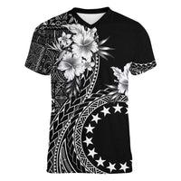 Kia Orana Cook Islands Women V-Neck T-Shirt Tiare and Stars