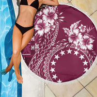Kia Orana Cook Islands Beach Blanket Tiare and Stars - Maroon LT7 - Polynesian Pride