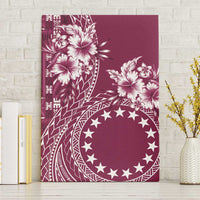 Kia Orana Cook Islands Canvas Wall Art Tiare and Stars - Maroon LT7 Without Frame Maroon - Polynesian Pride