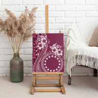 Kia Orana Cook Islands Canvas Wall Art Tiare and Stars - Maroon LT7 - Polynesian Pride