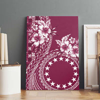 Kia Orana Cook Islands Canvas Wall Art Tiare and Stars - Maroon LT7 - Polynesian Pride