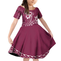 Kia Orana Cook Islands Family Matching Off Shoulder Short Dress and Hawaiian Shirt Tiare and Stars - Maroon