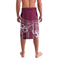 Kia Orana Cook Islands Lavalava Tiare and Stars - Maroon LT7 - Polynesian Pride