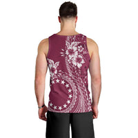 Kia Orana Cook Islands Men Tank Top Tiare and Stars - Maroon LT7 - Polynesian Pride
