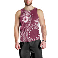 Kia Orana Cook Islands Men Tank Top Tiare and Stars - Maroon LT7 - Polynesian Pride