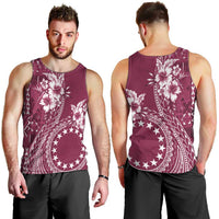 Kia Orana Cook Islands Men Tank Top Tiare and Stars - Maroon LT7 - Polynesian Pride