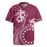 Kia Orana Cook Islands Rugby Jersey Tiare and Stars - Maroon LT7 Maroon - Polynesian Pride