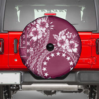 Kia Orana Cook Islands Spare Tire Cover Tiare and Stars - Maroon LT7 - Polynesian Pride