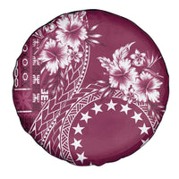 Kia Orana Cook Islands Spare Tire Cover Tiare and Stars - Maroon LT7 - Polynesian Pride
