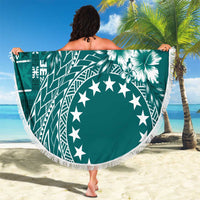 Kia Orana Cook Islands Beach Blanket Tiare and Stars - Teal LT7 - Polynesian Pride