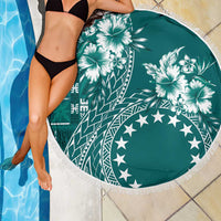 Kia Orana Cook Islands Beach Blanket Tiare and Stars - Teal LT7 - Polynesian Pride