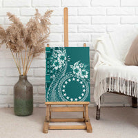 Kia Orana Cook Islands Canvas Wall Art Tiare and Stars - Teal LT7 - Polynesian Pride