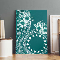 Kia Orana Cook Islands Canvas Wall Art Tiare and Stars - Teal LT7 - Polynesian Pride