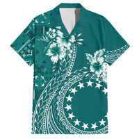 Kia Orana Cook Islands Family Matching Summer Maxi Dress and Hawaiian Shirt Tiare and Stars - Teal