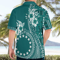 Kia Orana Cook Islands Hawaiian Shirt Tiare and Stars - Teal LT7 - Polynesian Pride