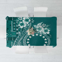 Kia Orana Cook Islands Tablecloth Tiare and Stars - Teal LT7 Teal - Polynesian Pride