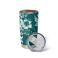 Kia Orana Cook Islands Tumbler Cup Tiare & Stars - Teal LT7 - Polynesian Pride