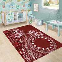 Kia Orana Cook Islands Area Rug Tiare and Stars - Scarlet