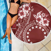 Kia Orana Cook Islands Beach Blanket Tiare and Stars - Scarlet LT7 - Polynesian Pride