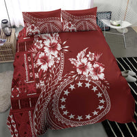 Kia Orana Cook Islands Bedding Set Tiare and Stars - Scarlet