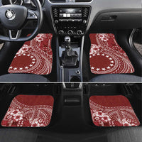 Kia Orana Cook Islands Car Mats Tiare and Stars - Scarlet LT7 Set 4pcs Red - Polynesian Pride