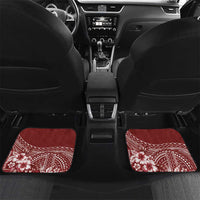 Kia Orana Cook Islands Car Mats Tiare and Stars - Scarlet LT7 Set 2pcs - Back Red - Polynesian Pride