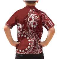 Kia Orana Cook Islands Family Matching Mermaid Dress and Hawaiian Shirt Tiare and Stars - Scarlet