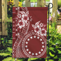 Kia Orana Cook Islands Garden Flag Tiare and Stars - Scarlet LT7 Garden Flag Red - Polynesian Pride