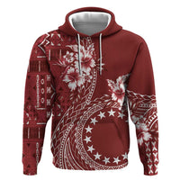 Kia Orana Cook Islands Hoodie Tiare and Stars - Scarlet LT7 Pullover Hoodie Red - Polynesian Pride