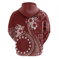 Kia Orana Cook Islands Hoodie Tiare and Stars - Scarlet LT7 - Polynesian Pride