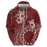 Kia Orana Cook Islands Hoodie Tiare and Stars - Scarlet LT7 - Polynesian Pride