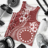 Kia Orana Cook Islands Men Tank Top Tiare and Stars - Scarlet LT7 - Polynesian Pride