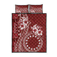 Kia Orana Cook Islands Quilt Bed Set Tiare and Stars - Scarlet LT7 - Polynesian Pride