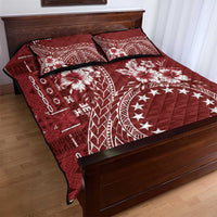 Kia Orana Cook Islands Quilt Bed Set Tiare and Stars - Scarlet LT7 - Polynesian Pride