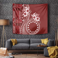 Kia Orana Cook Islands Tapestry Tiare and Stars - Scarlet