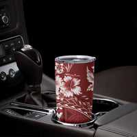 Kia Orana Cook Islands Tumbler Cup Tiare & Stars - Scarlet LT7 - Polynesian Pride