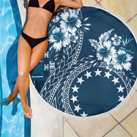Kia Orana Cook Islands Beach Blanket Tiare and Stars - Navy Blue LT7 - Polynesian Pride