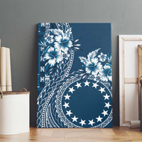 Kia Orana Cook Islands Canvas Wall Art Tiare and Stars - Navy Blue LT7 - Polynesian Pride