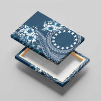 Kia Orana Cook Islands Canvas Wall Art Tiare and Stars - Navy Blue LT7 - Polynesian Pride