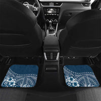 Kia Orana Cook Islands Car Mats Tiare and Stars - Navy Blue LT7 Set 2pcs - Back Navy Blue - Polynesian Pride
