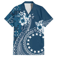 Kia Orana Cook Islands Hawaiian Shirt Tiare and Stars - Navy Blue LT7 Navy Blue - Polynesian Pride