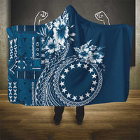 Kia Orana Cook Islands Hooded Blanket Tiare and Stars - Navy Blue LT7 - Polynesian Pride
