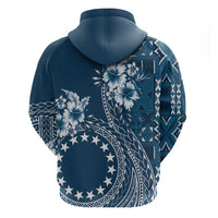 Kia Orana Cook Islands Hoodie Tiare and Stars - Navy Blue LT7 - Polynesian Pride