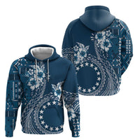 Kia Orana Cook Islands Hoodie Tiare and Stars - Navy Blue LT7 - Polynesian Pride