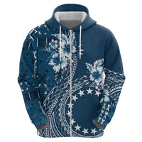 Kia Orana Cook Islands Hoodie Tiare and Stars - Navy Blue LT7 - Polynesian Pride
