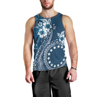 Kia Orana Cook Islands Men Tank Top Tiare and Stars - Navy Blue LT7 - Polynesian Pride