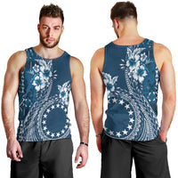 Kia Orana Cook Islands Men Tank Top Tiare and Stars - Navy Blue LT7 - Polynesian Pride
