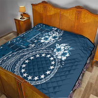 Kia Orana Cook Islands Quilt Tiare and Stars - Navy Blue